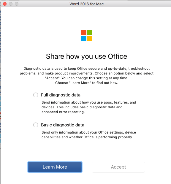 Share how you use office with no option to NOT share. 