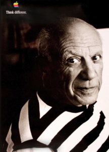 Photo of Picasso from Apple Computer's "Think Different" campaign.