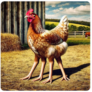 Another AI generated chicken with four legs. 