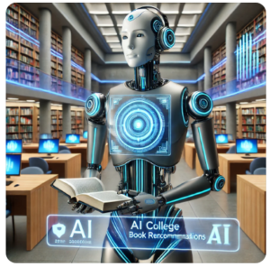 AI college librarian robot.